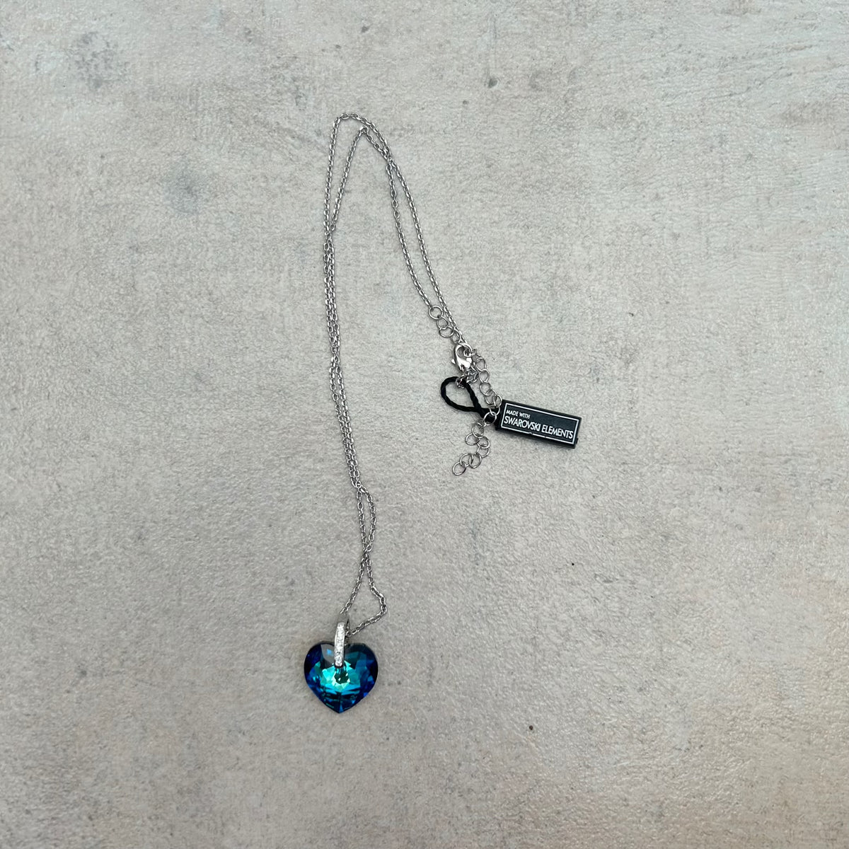 Swarovski blue heart pendant necklace