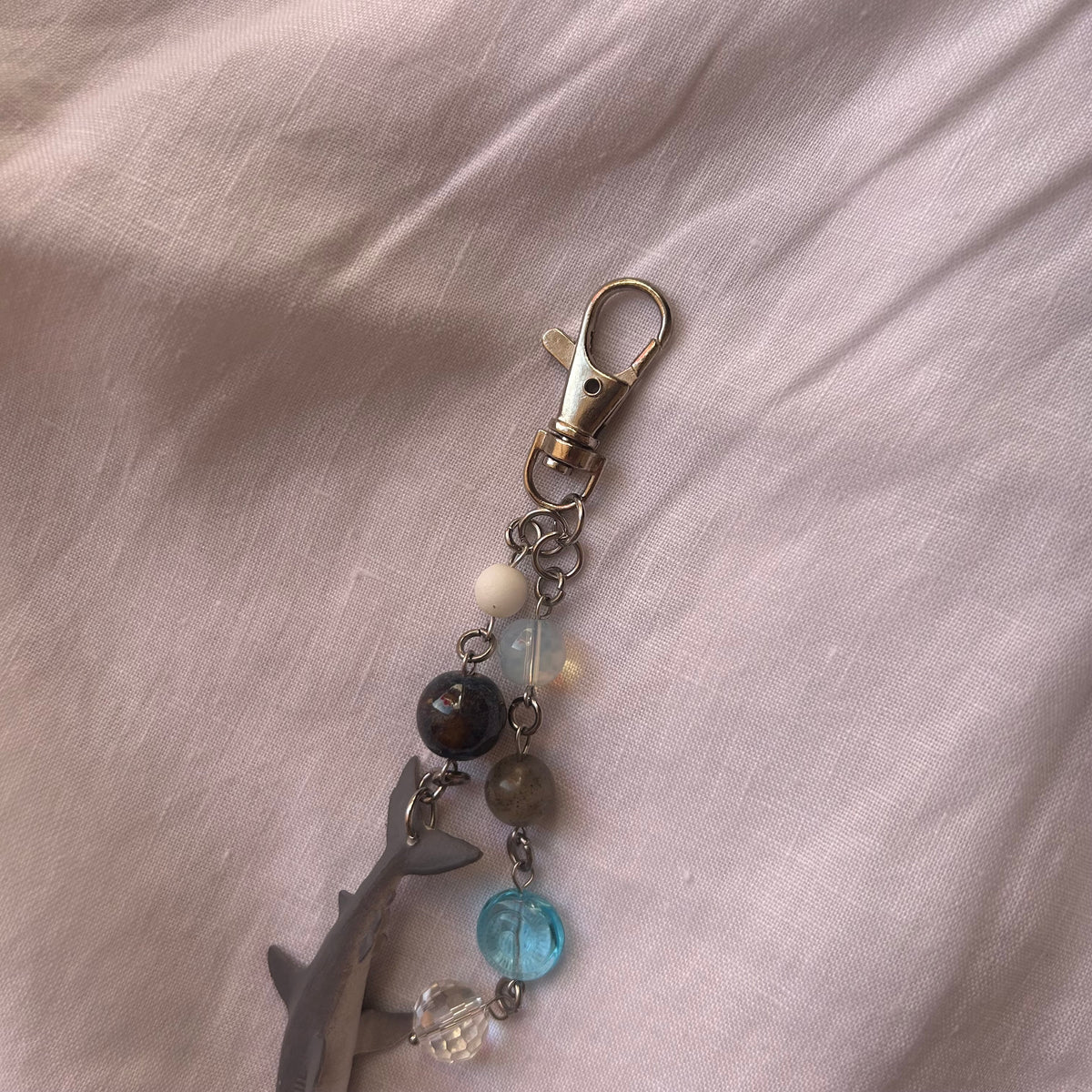 Shark charm keyring