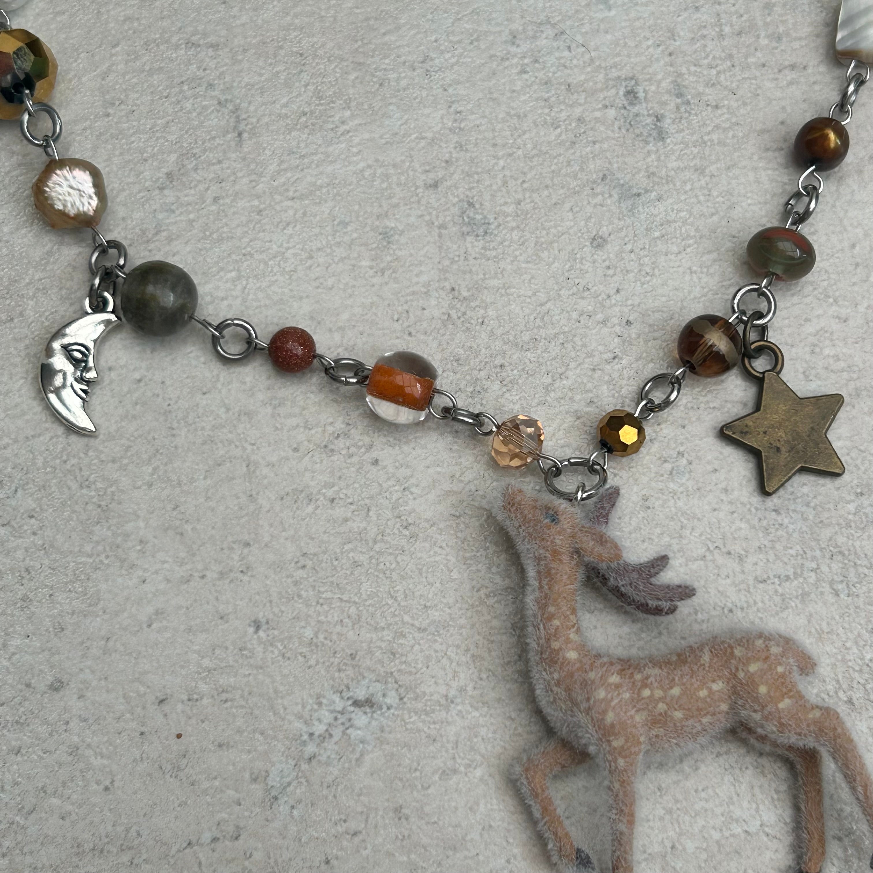 PREORDER: Baby fawn beaded necklace