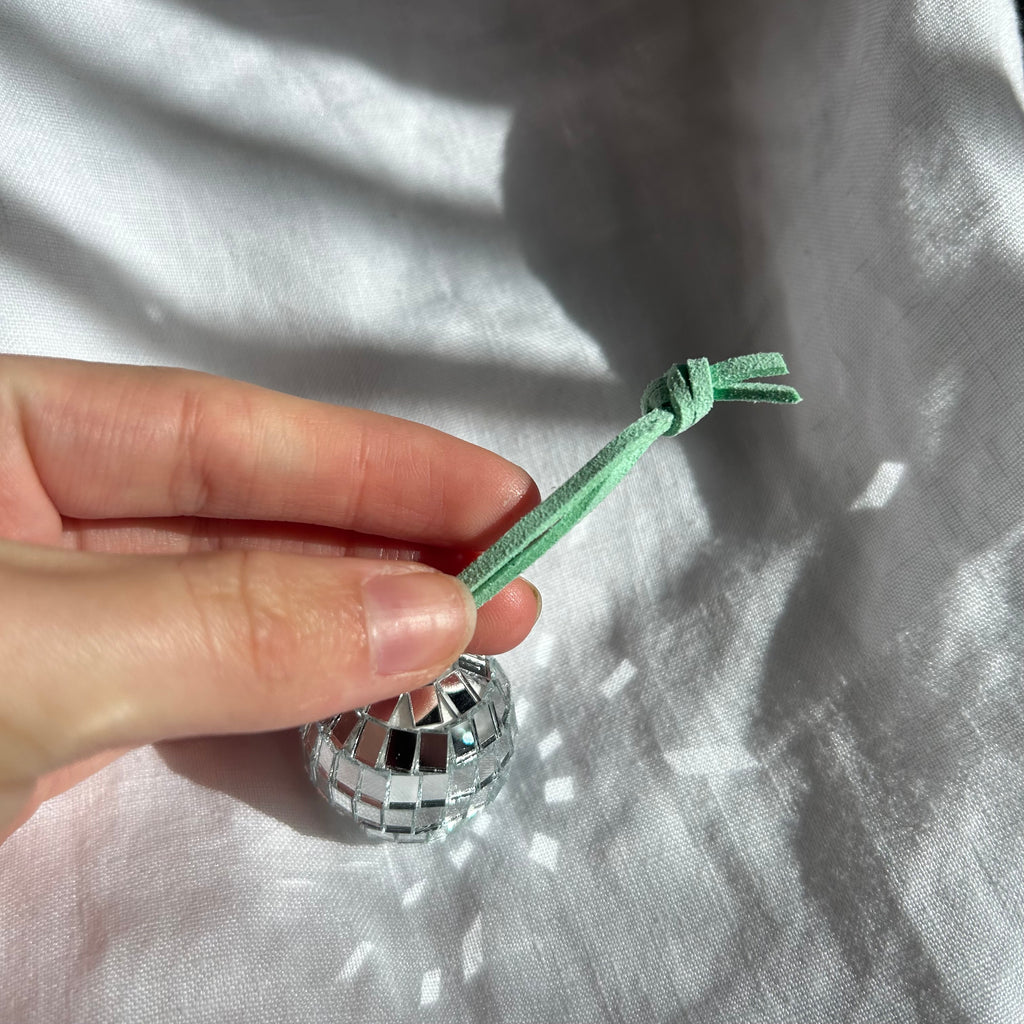 Mint green disco ball