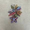 20 glass fish cluster star keyring