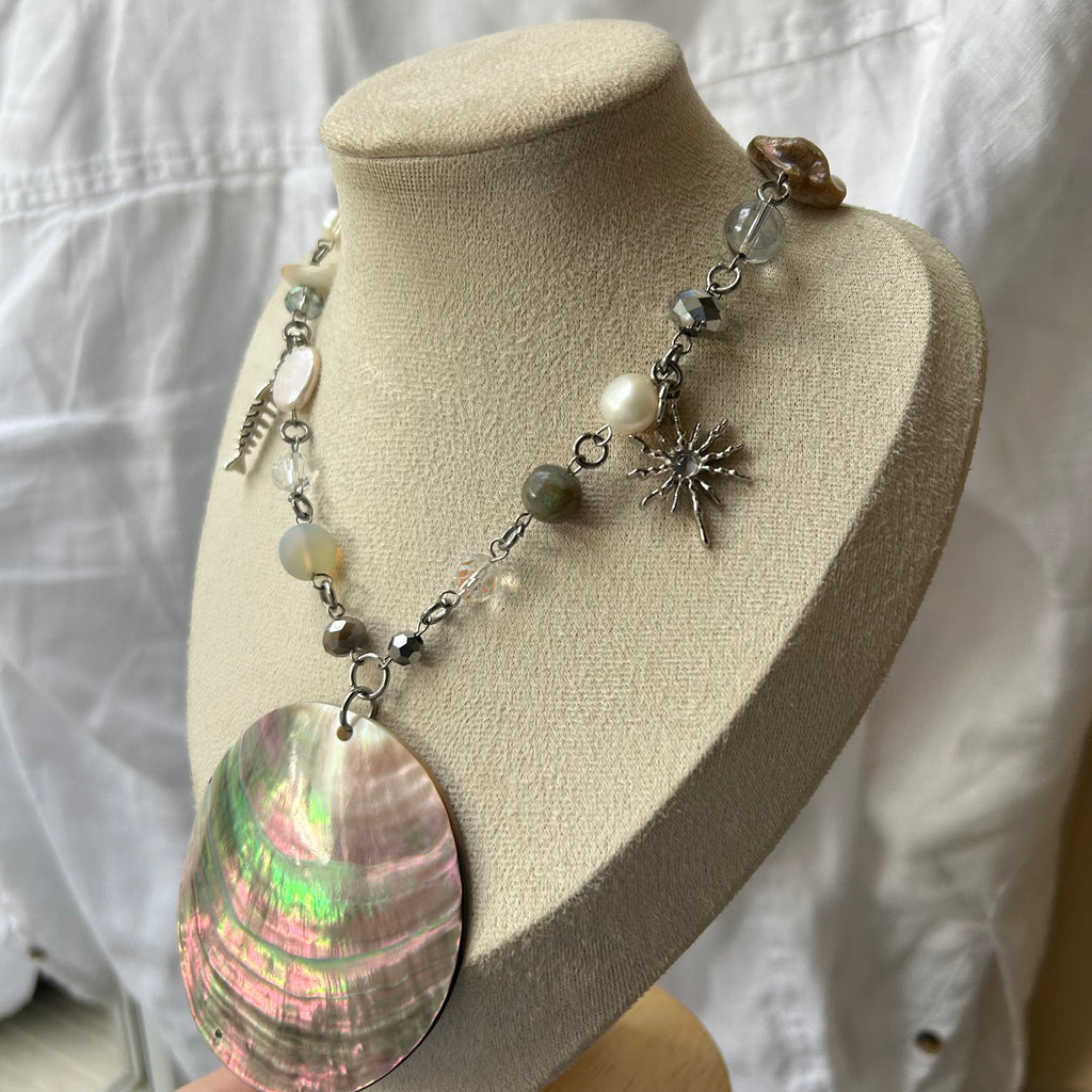 Mother of pearl abalone necklace