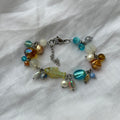 Salmon gold and blue bracelet