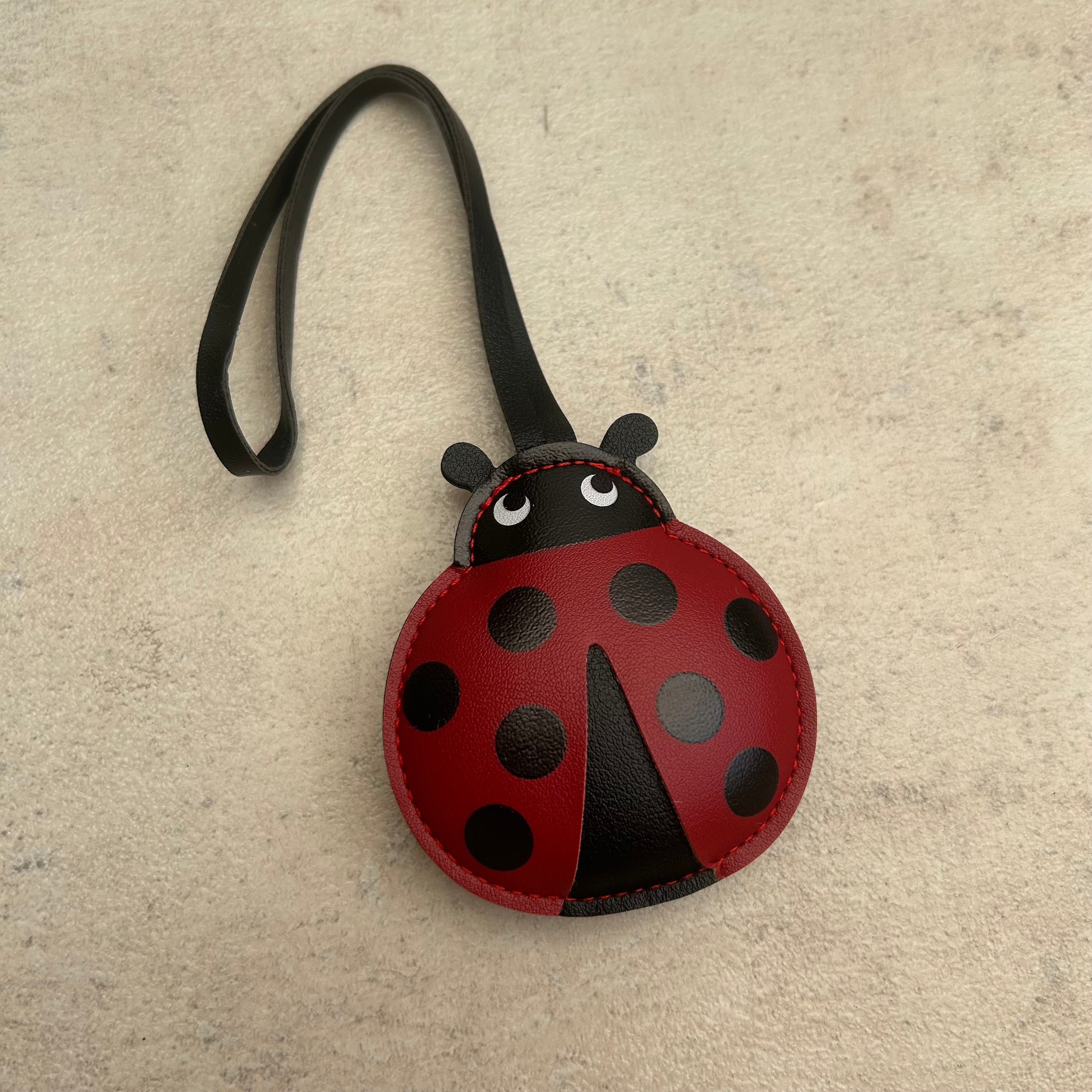 Ladybug soft faux leather bag charm