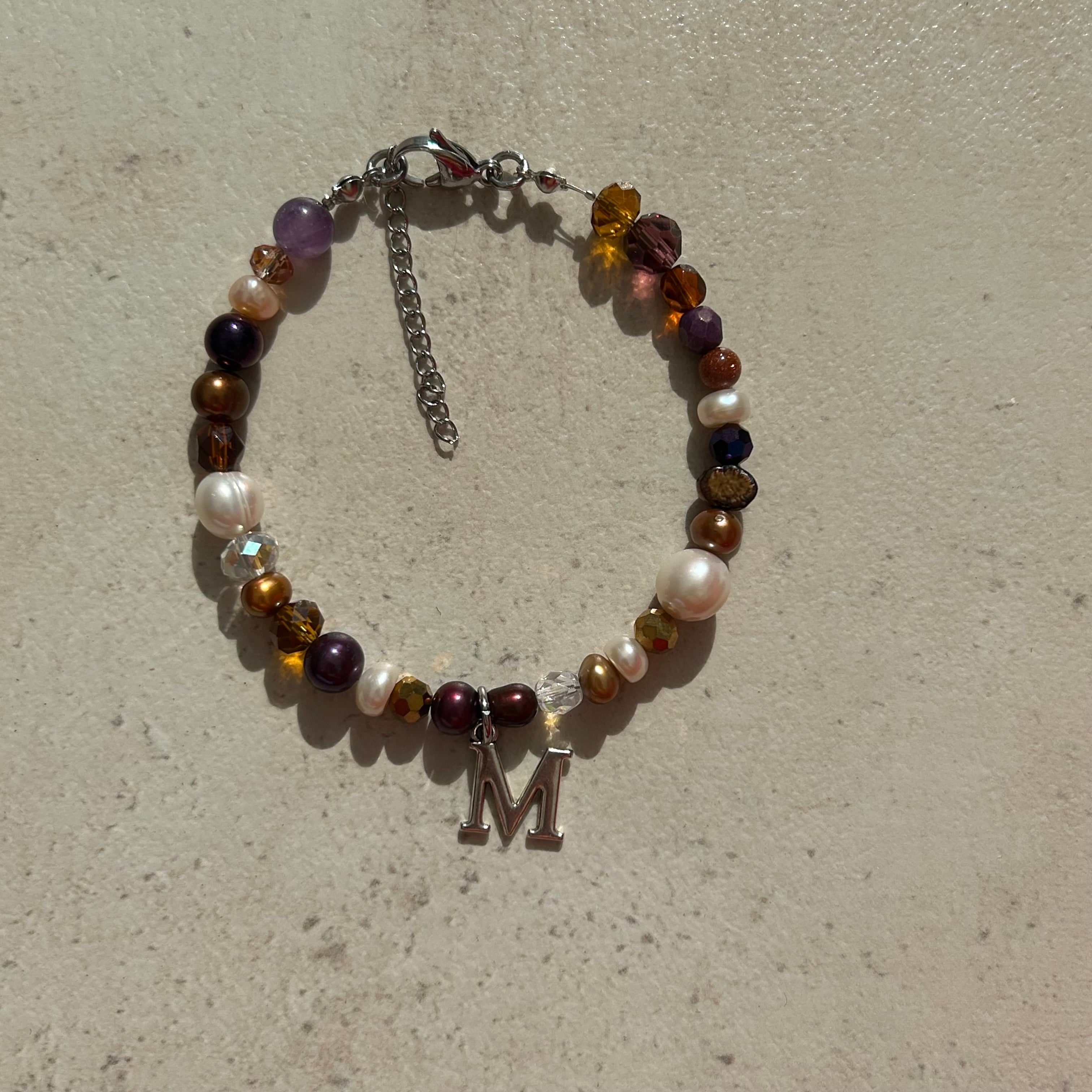 M initial bracelet
