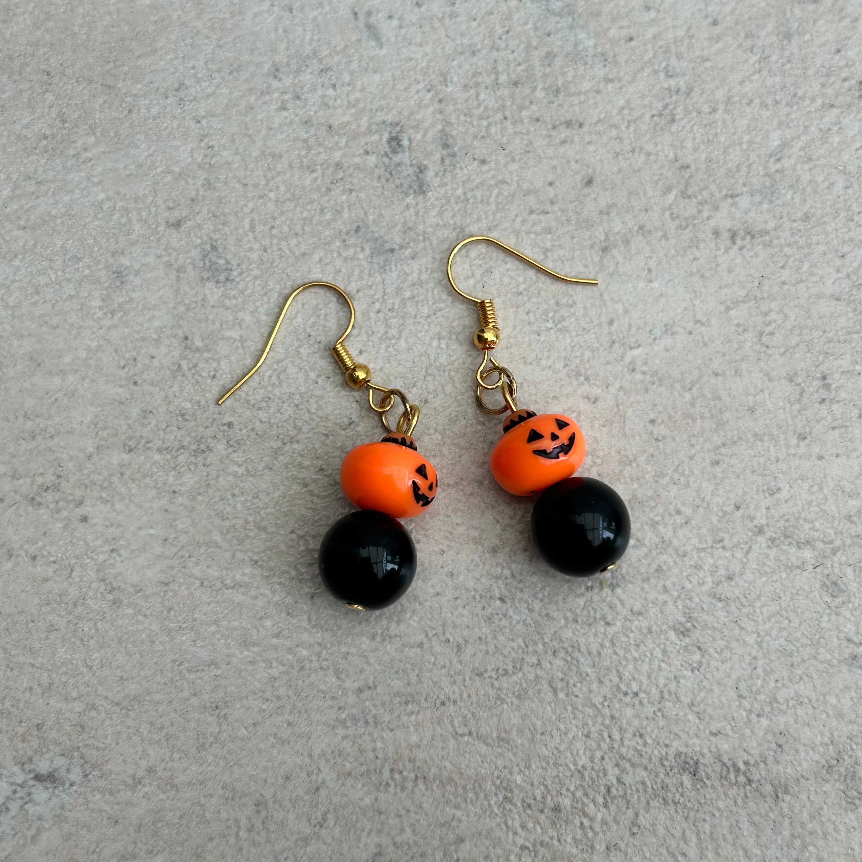 Gold plated pumpkin earrings