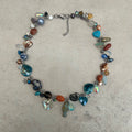 blue & orange fish necklace