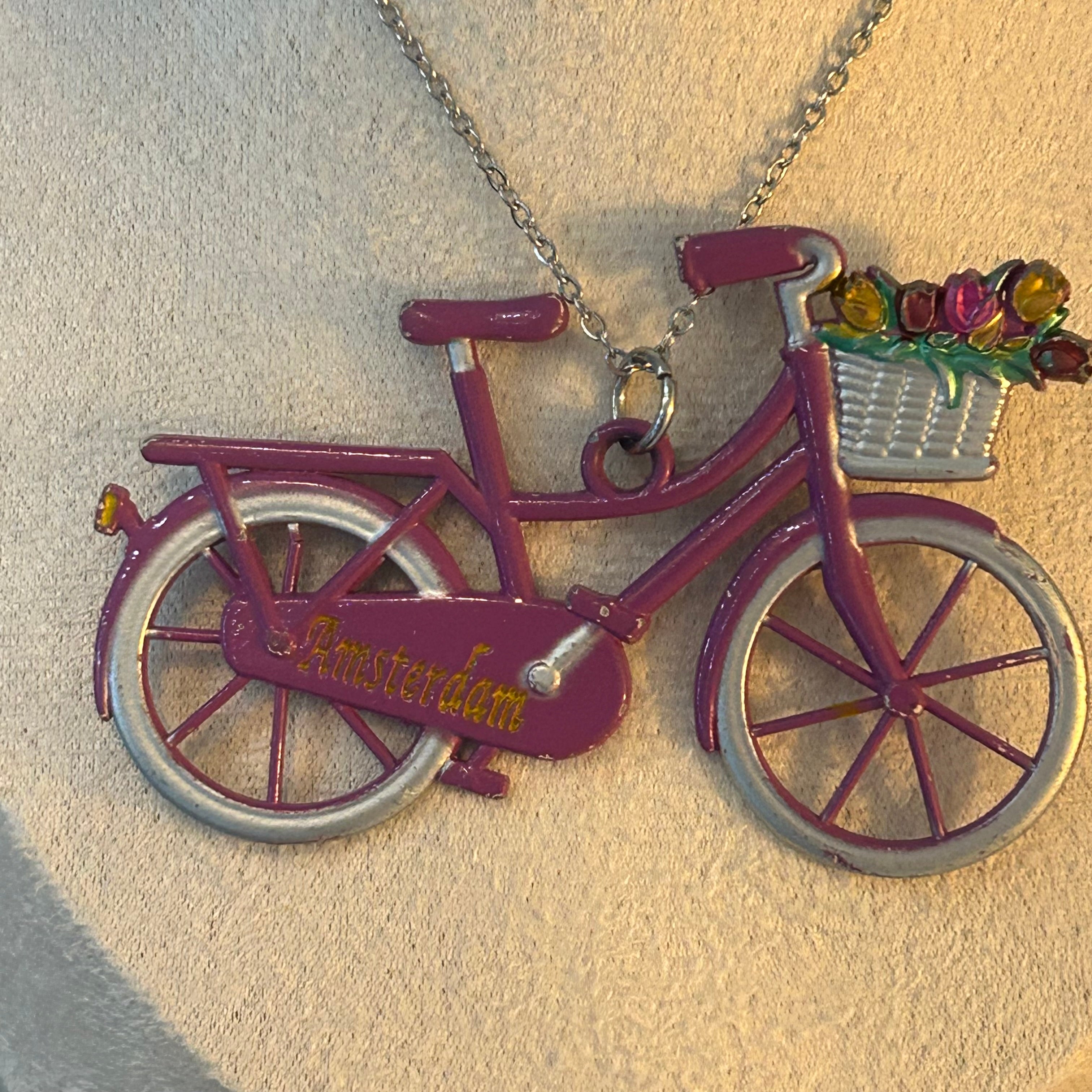 Amsterdam bike necklace
