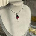 Ladybug glass pendant necklace