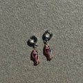 jelly brown fish earrings