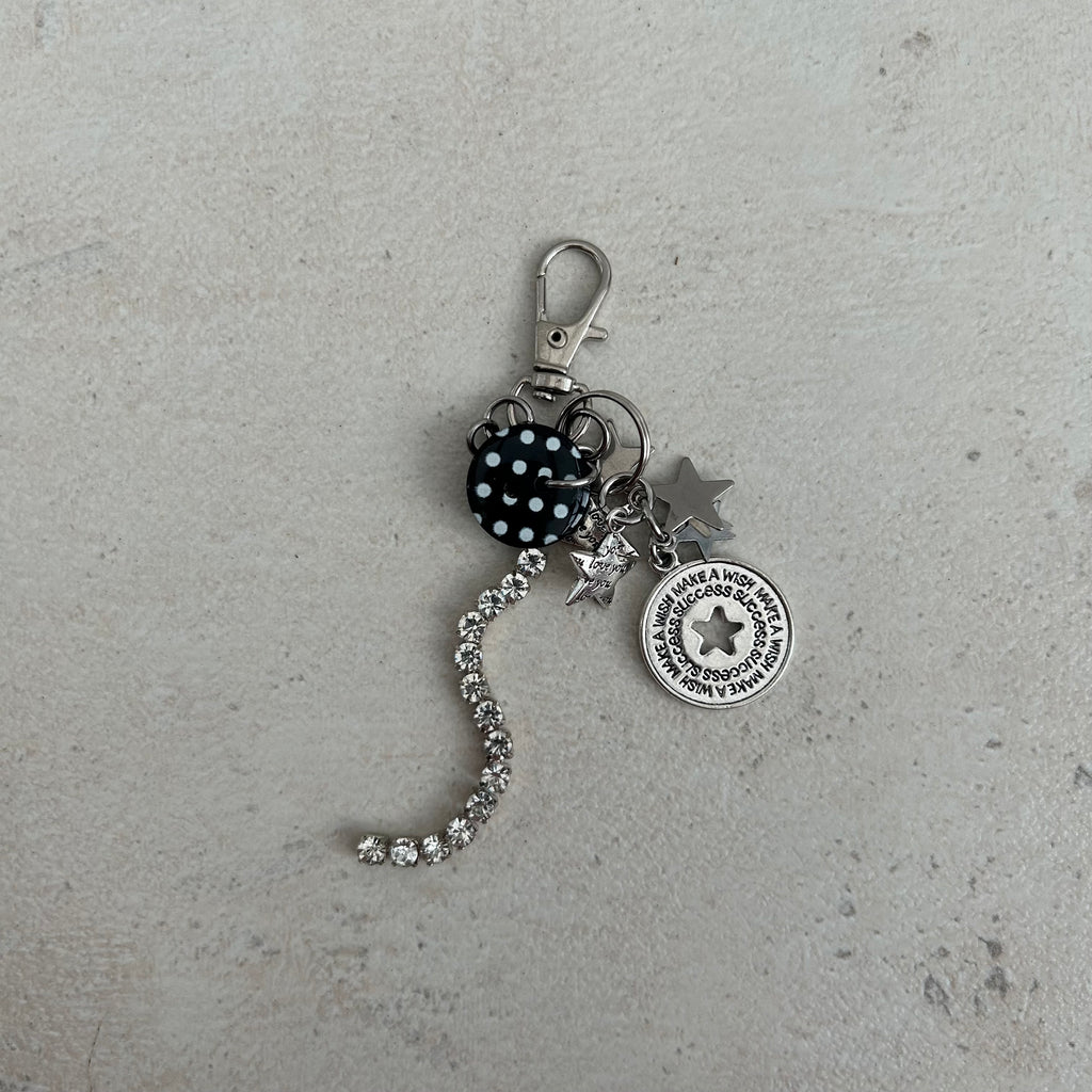 Star cluster polka dots keyring