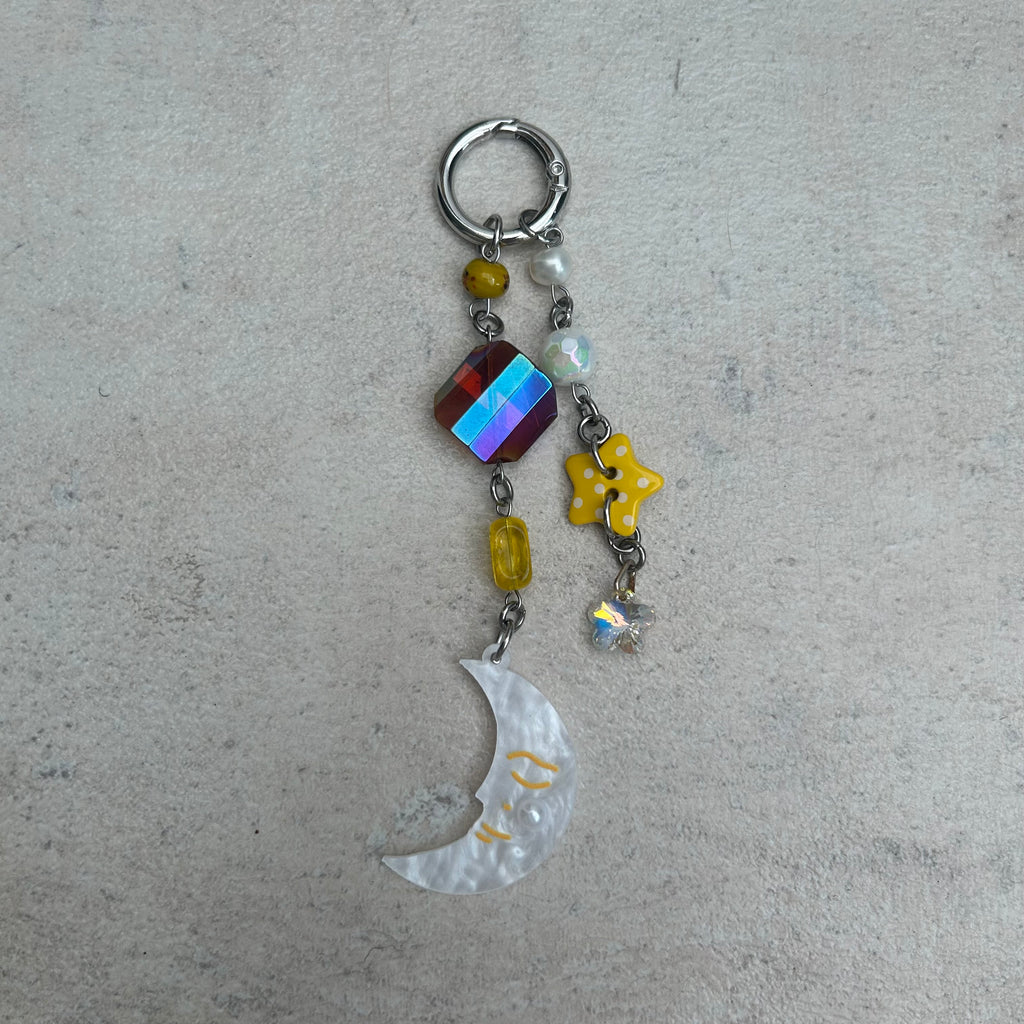 Moon charm keyring