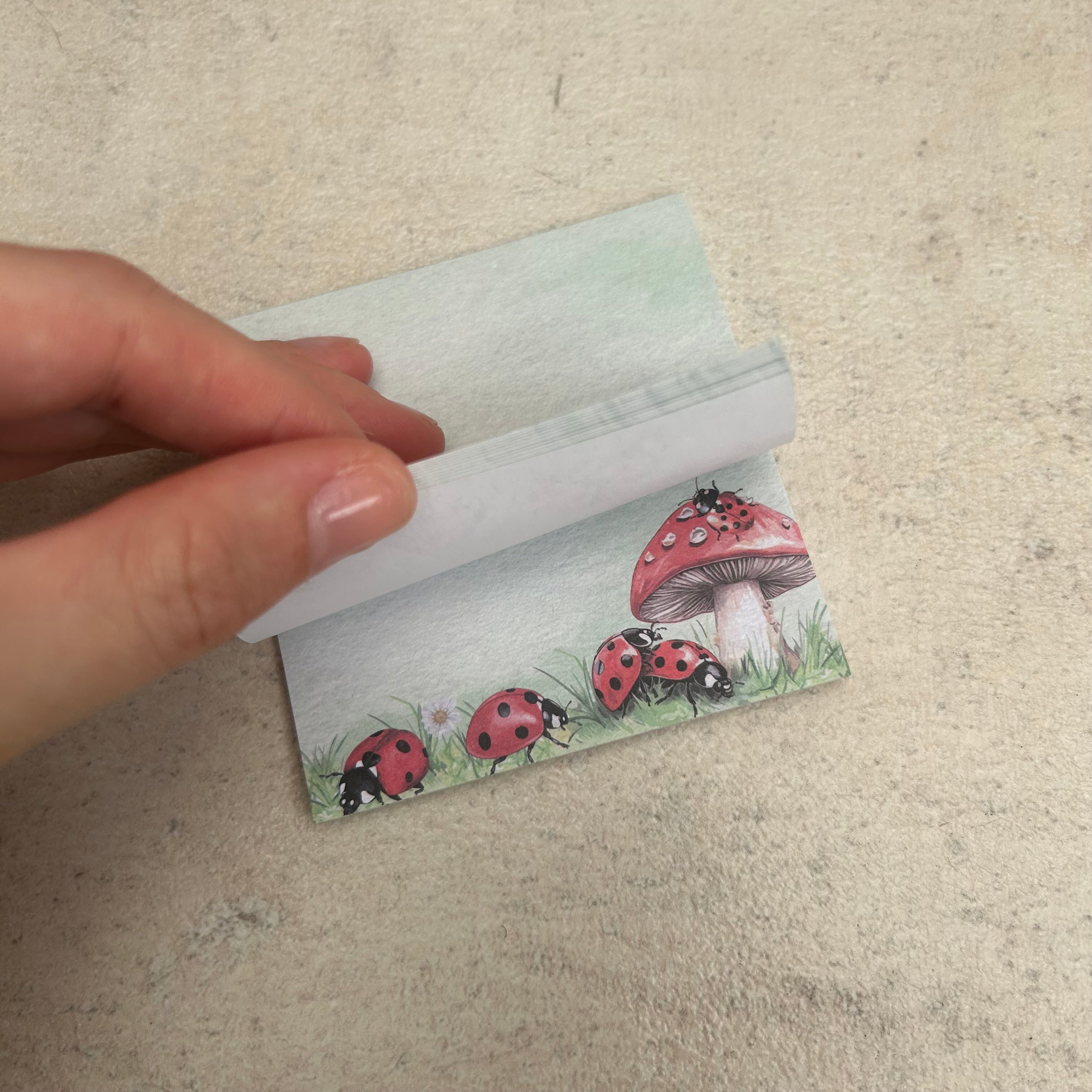 Ladybug print small sticky note