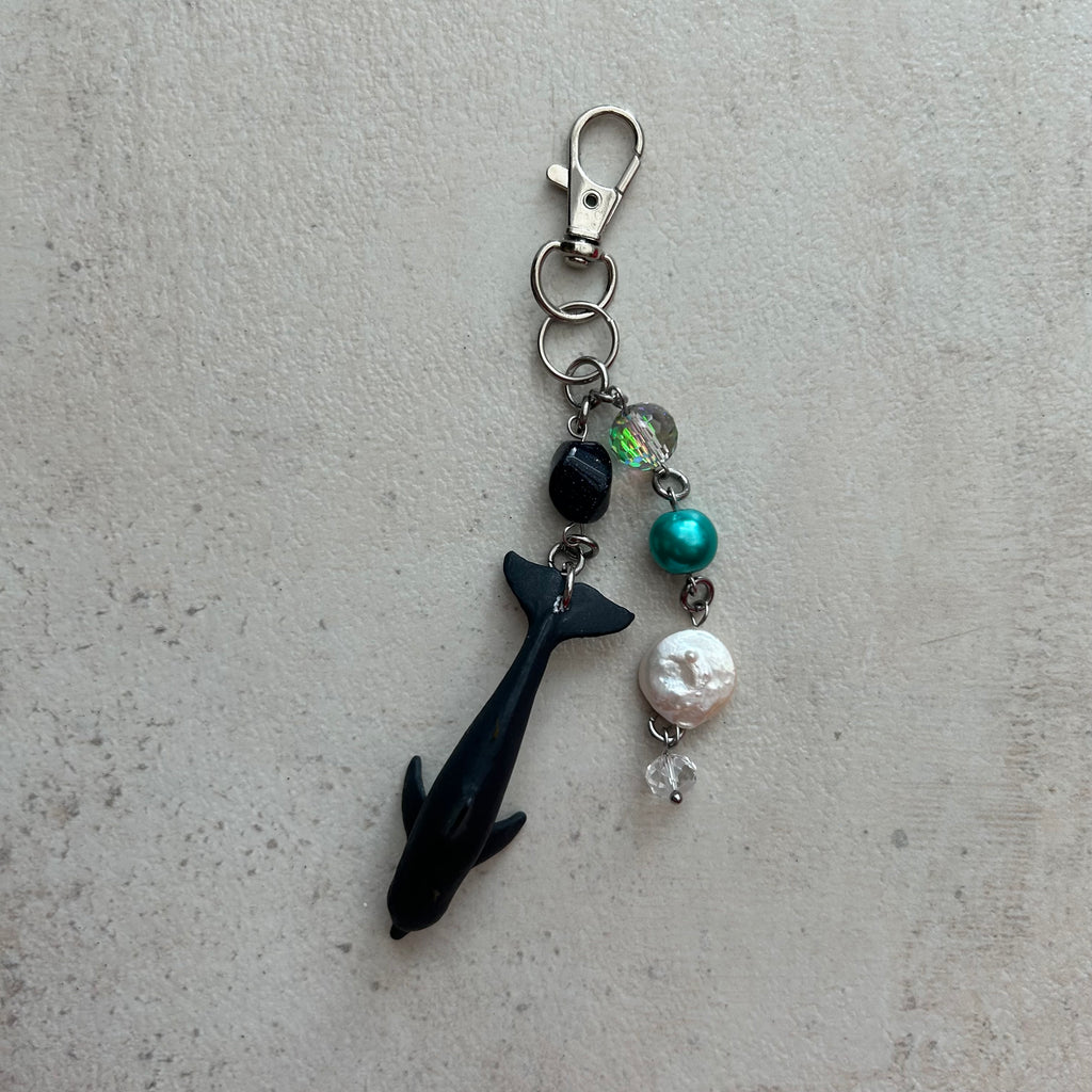 Dolphin beaded keyring