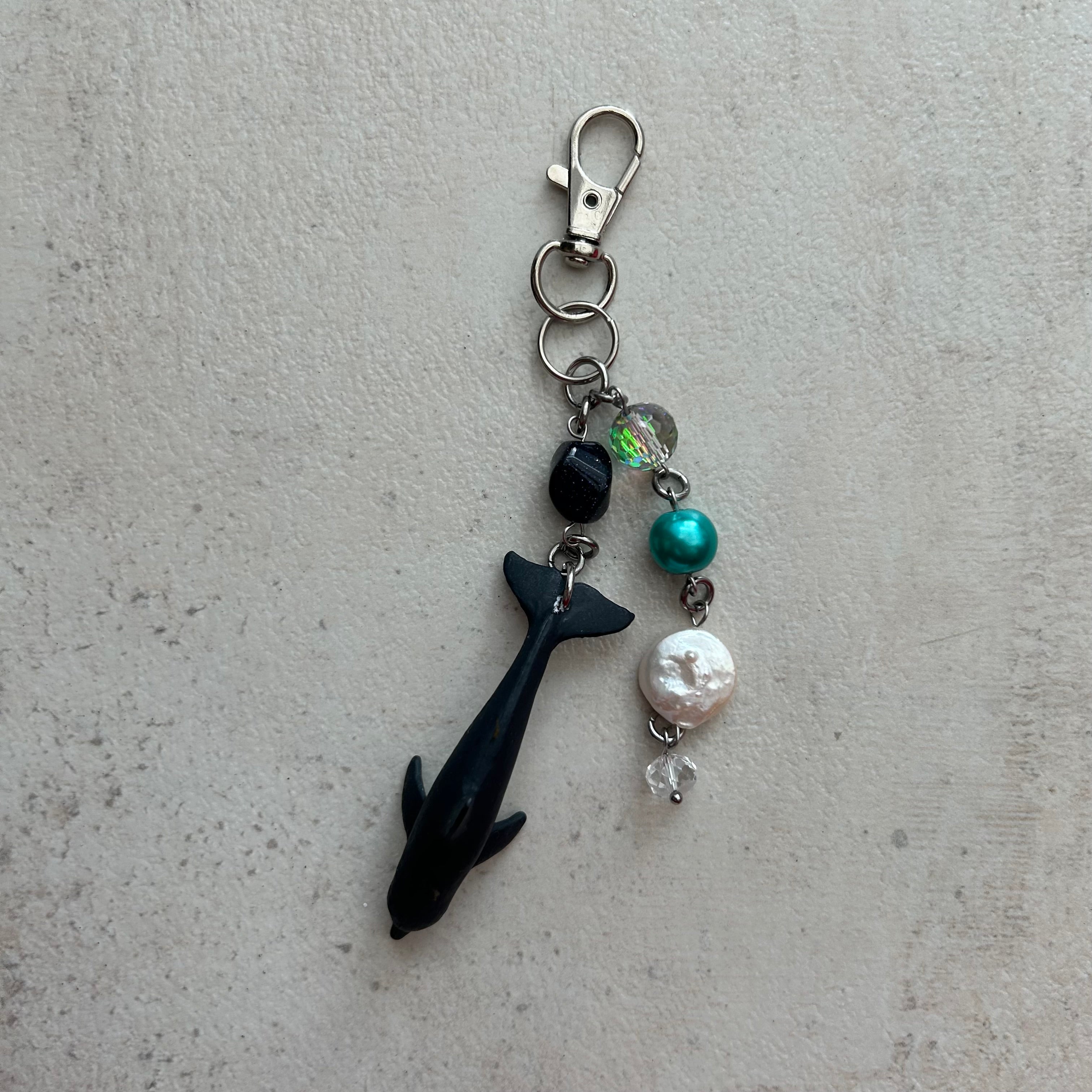 Dolphin beaded keyring