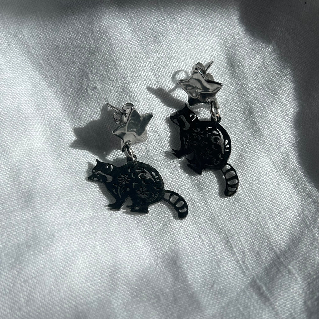 Badger print stud earrings