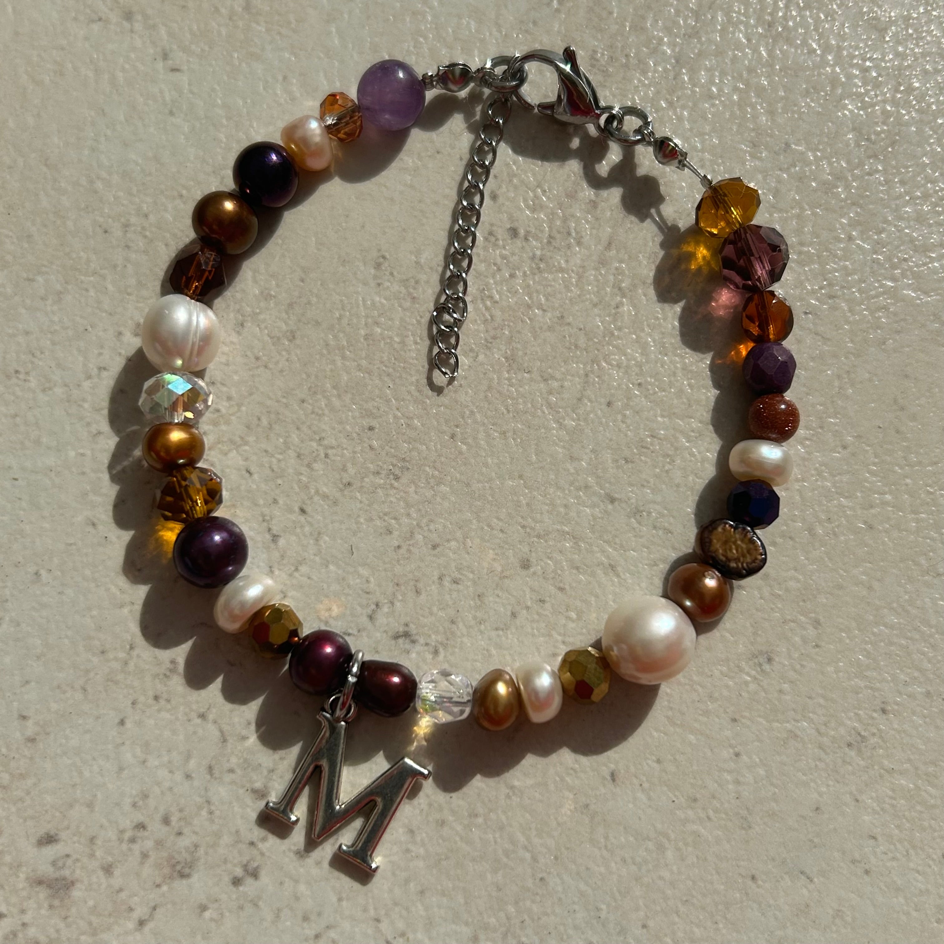 M initial bracelet