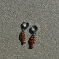 jelly gold on red fish earrings