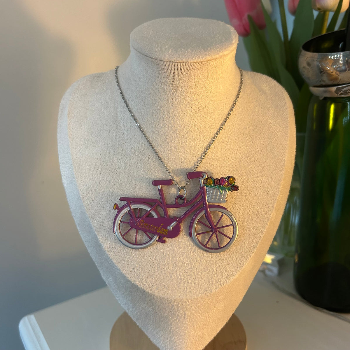 Amsterdam bike necklace