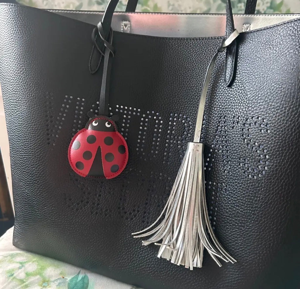Ladybug soft faux leather bag charm