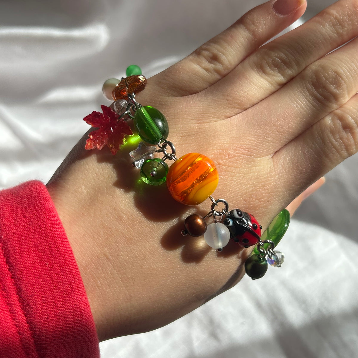 Glass autumnal cluster bracelet 1