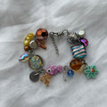 Cluster purple polka dot bracelet