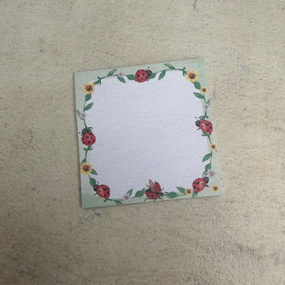 Ladybug print small sticky note