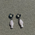 chalk baby pink fish earrings