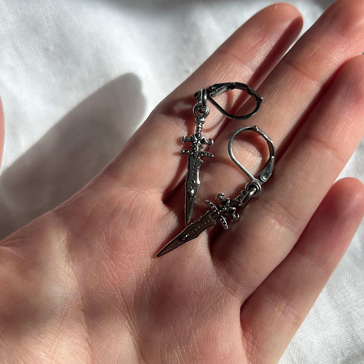 French hook sword earrings