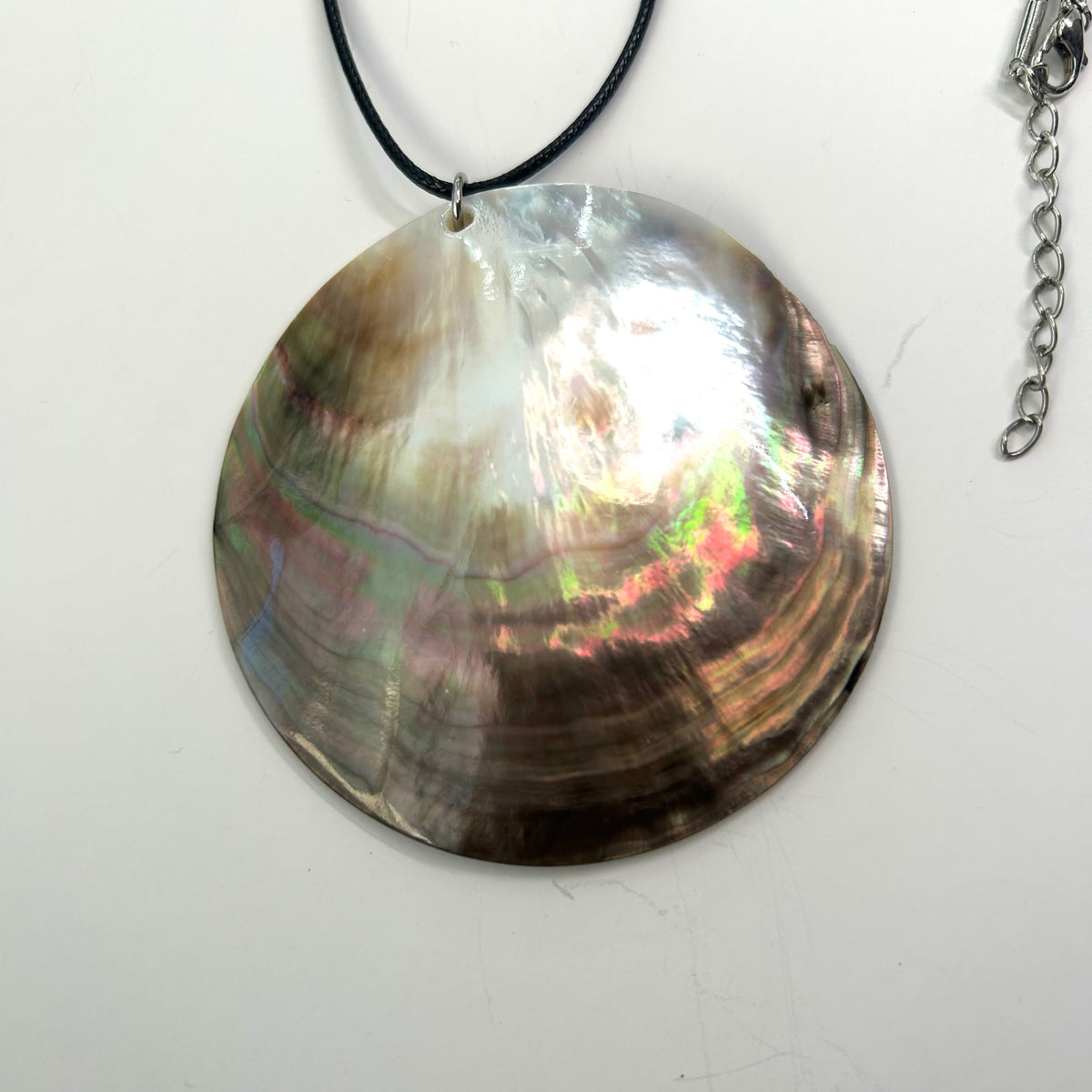Moon abalone pendant necklace