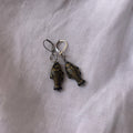 Gold on black fish earrings