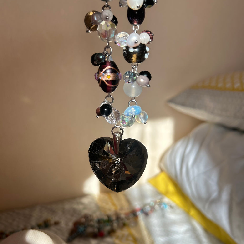 Glass lampwork cluster necklace