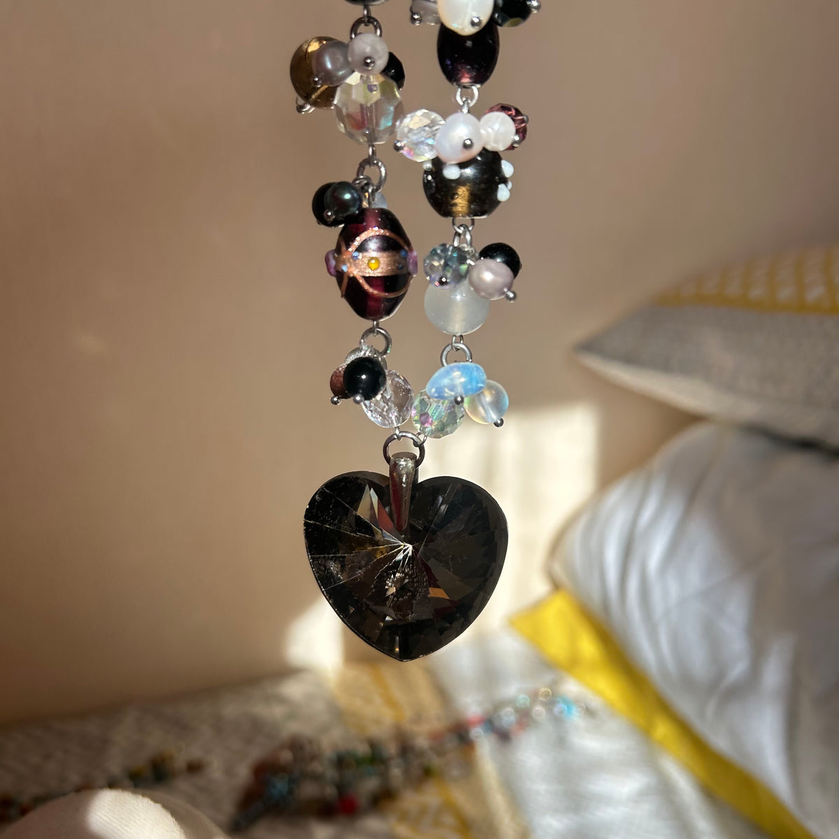 Glass lampwork cluster necklace