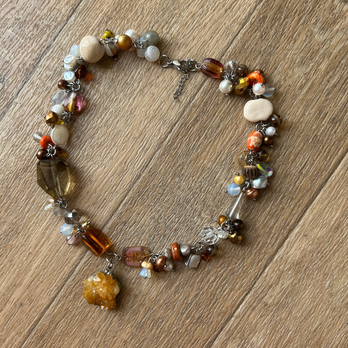 Citrine cluster necklace