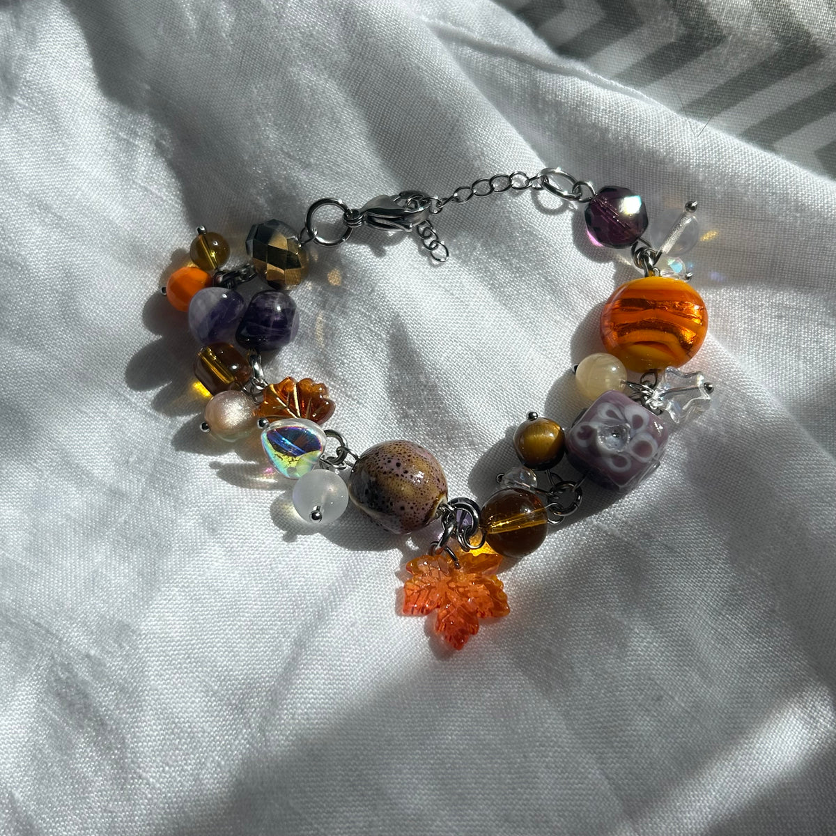 Purple and brown bracelet