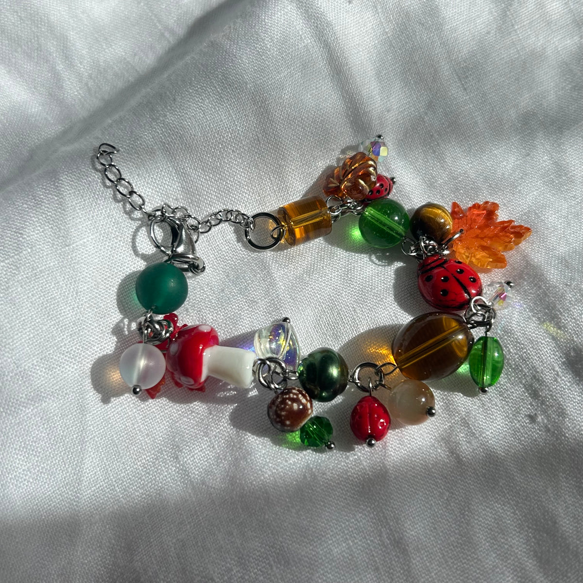 Glass autumnal cluster bracelet 1