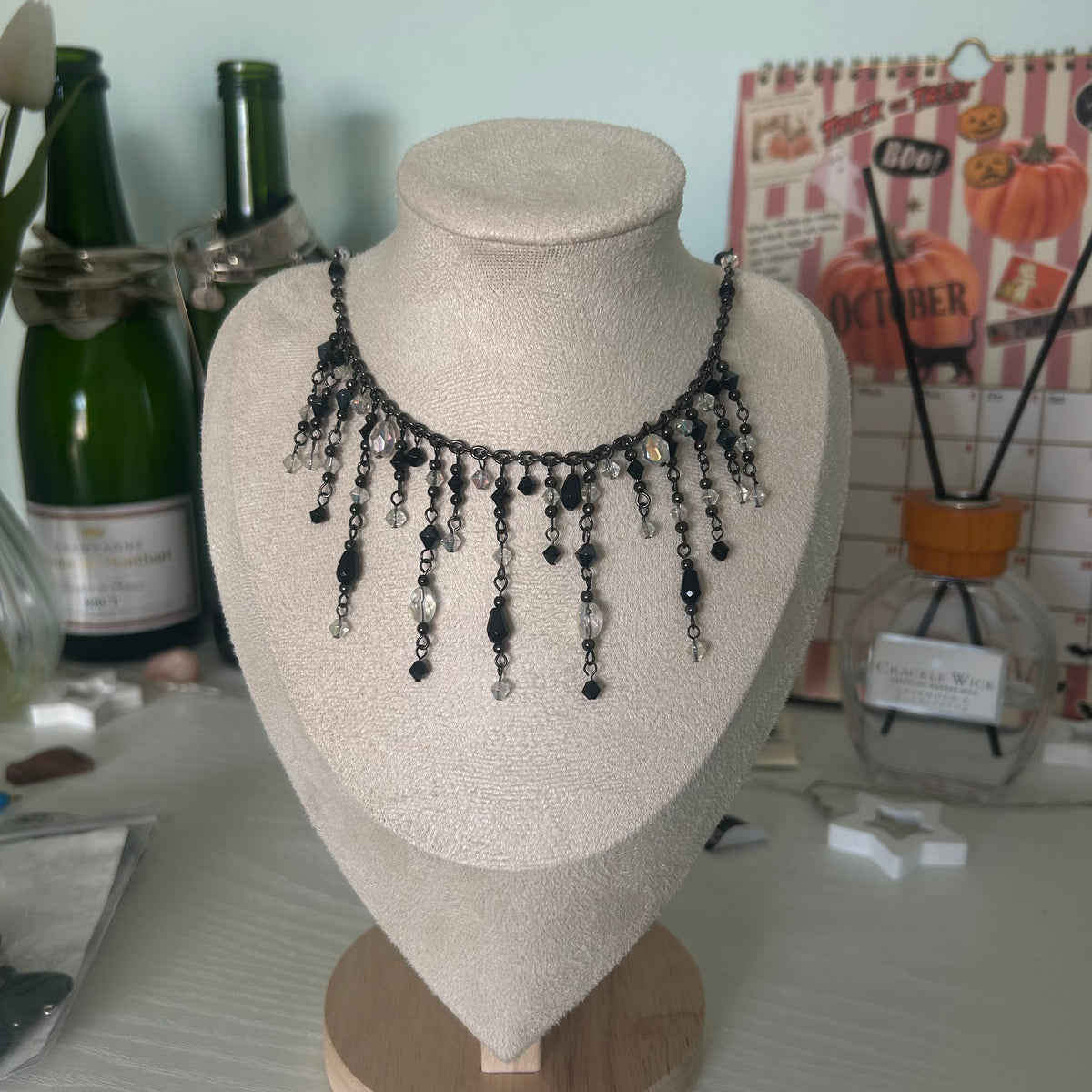 Gothic statement dangle necklace
