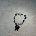 Black glass pearl bracelet