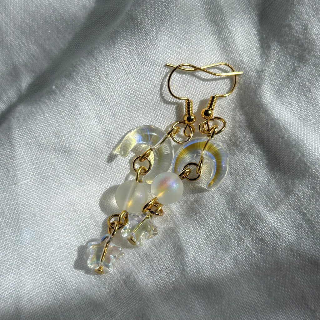 Moon and star earrings