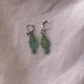 Gold on jelly blue fish earrings