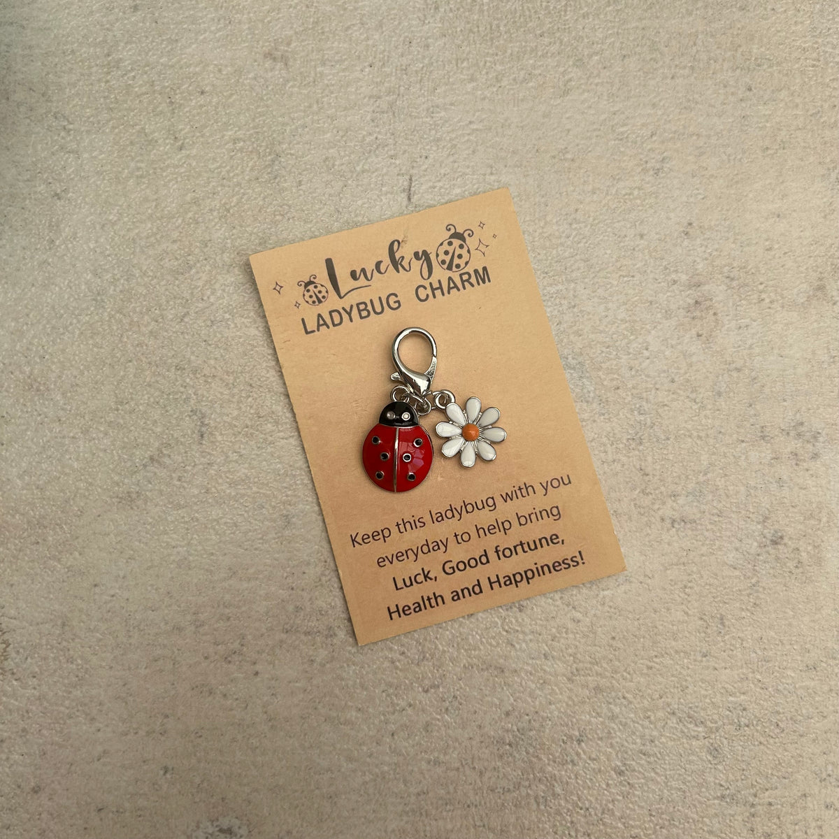 Ladybug floral lucky charm