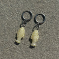 chalk baby yellow fish earrings