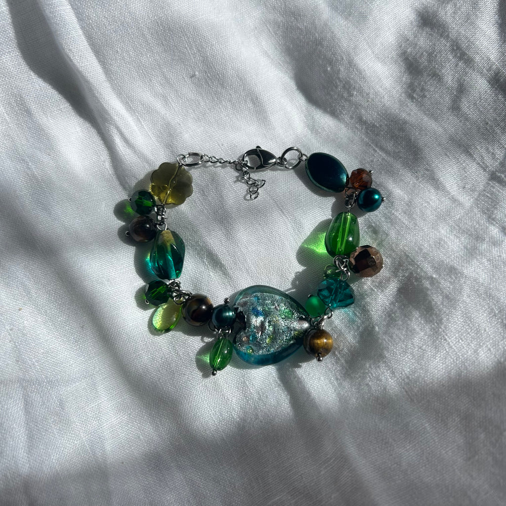 Glass cluster autumnal bracelet