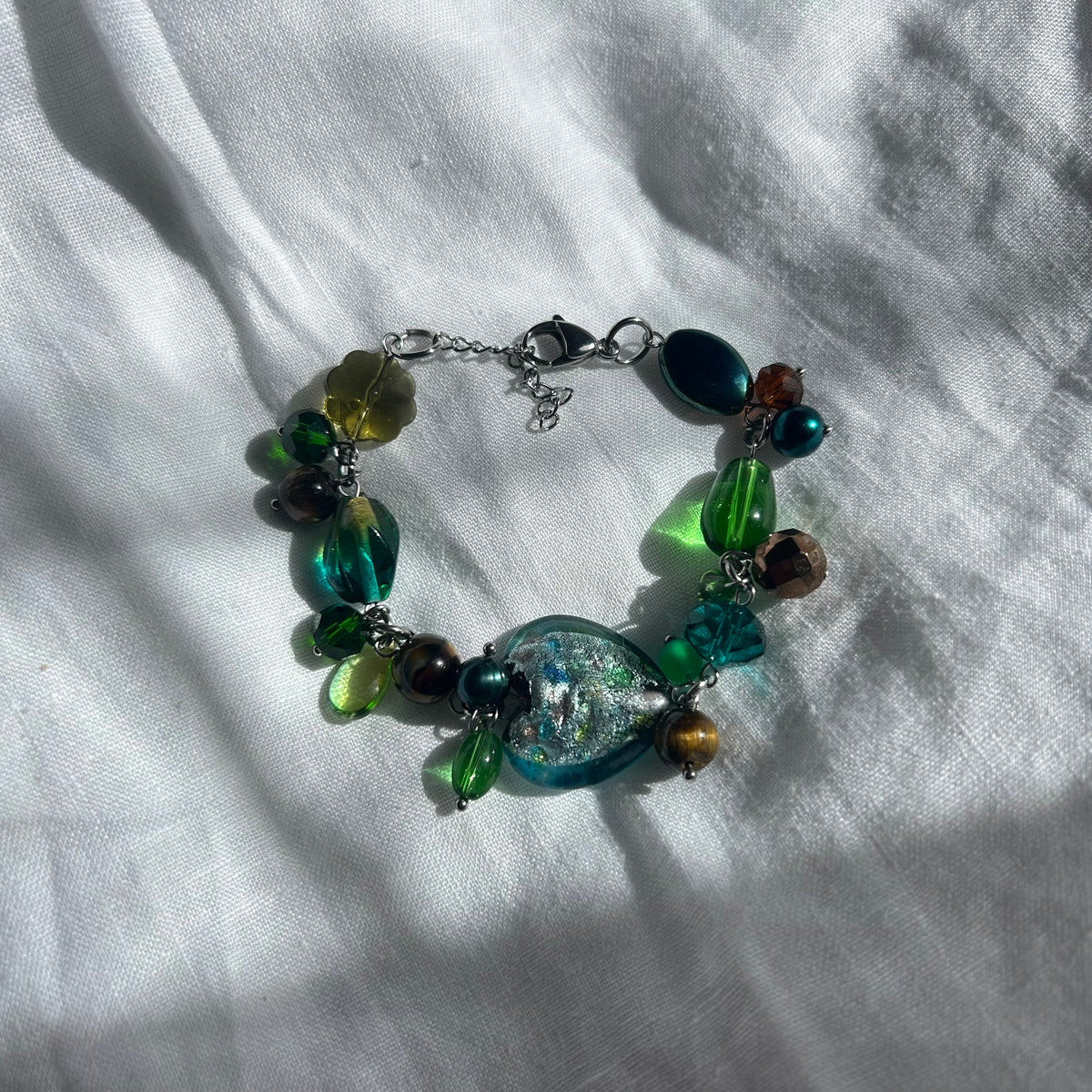 Glass cluster autumnal bracelet