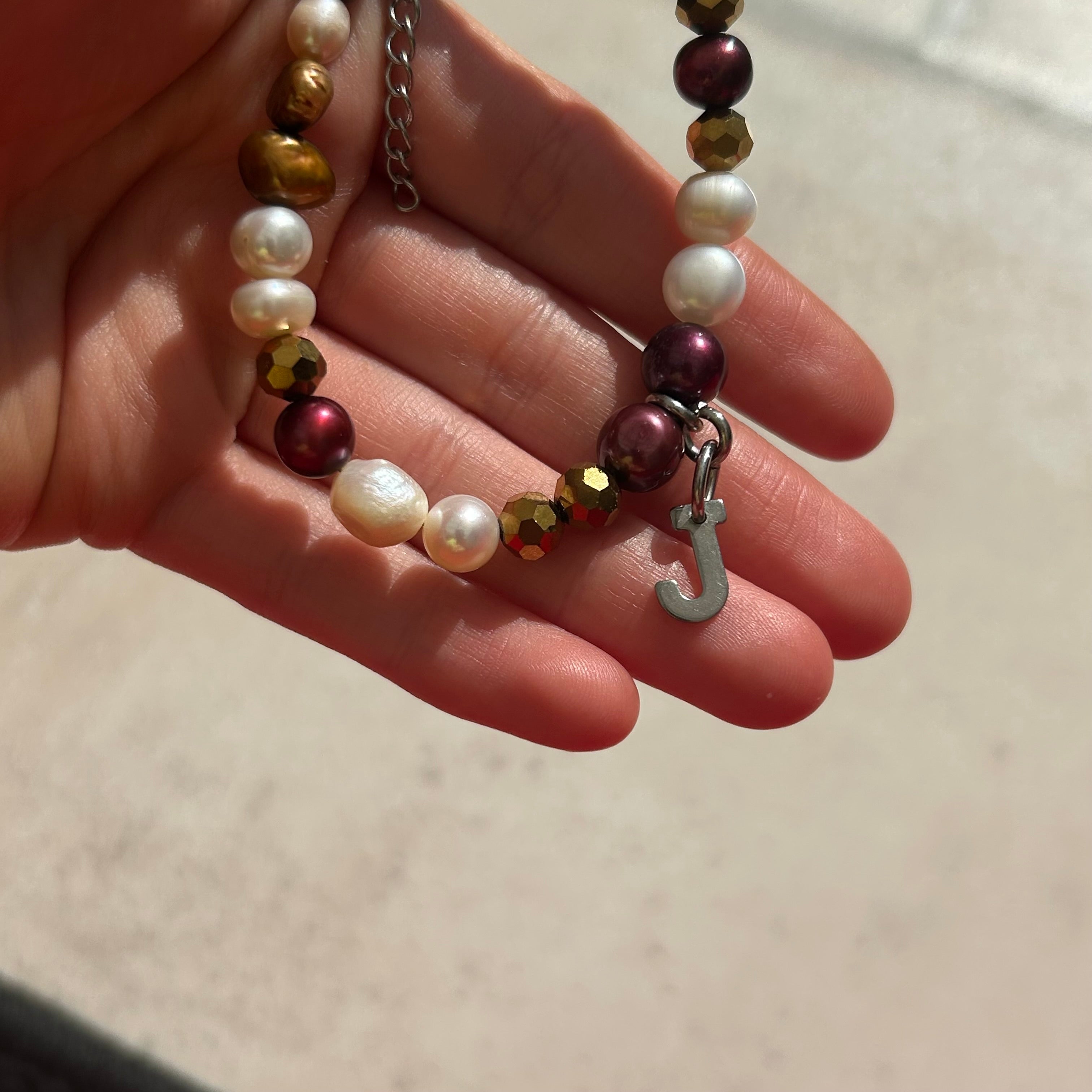 J initial custom bracelet