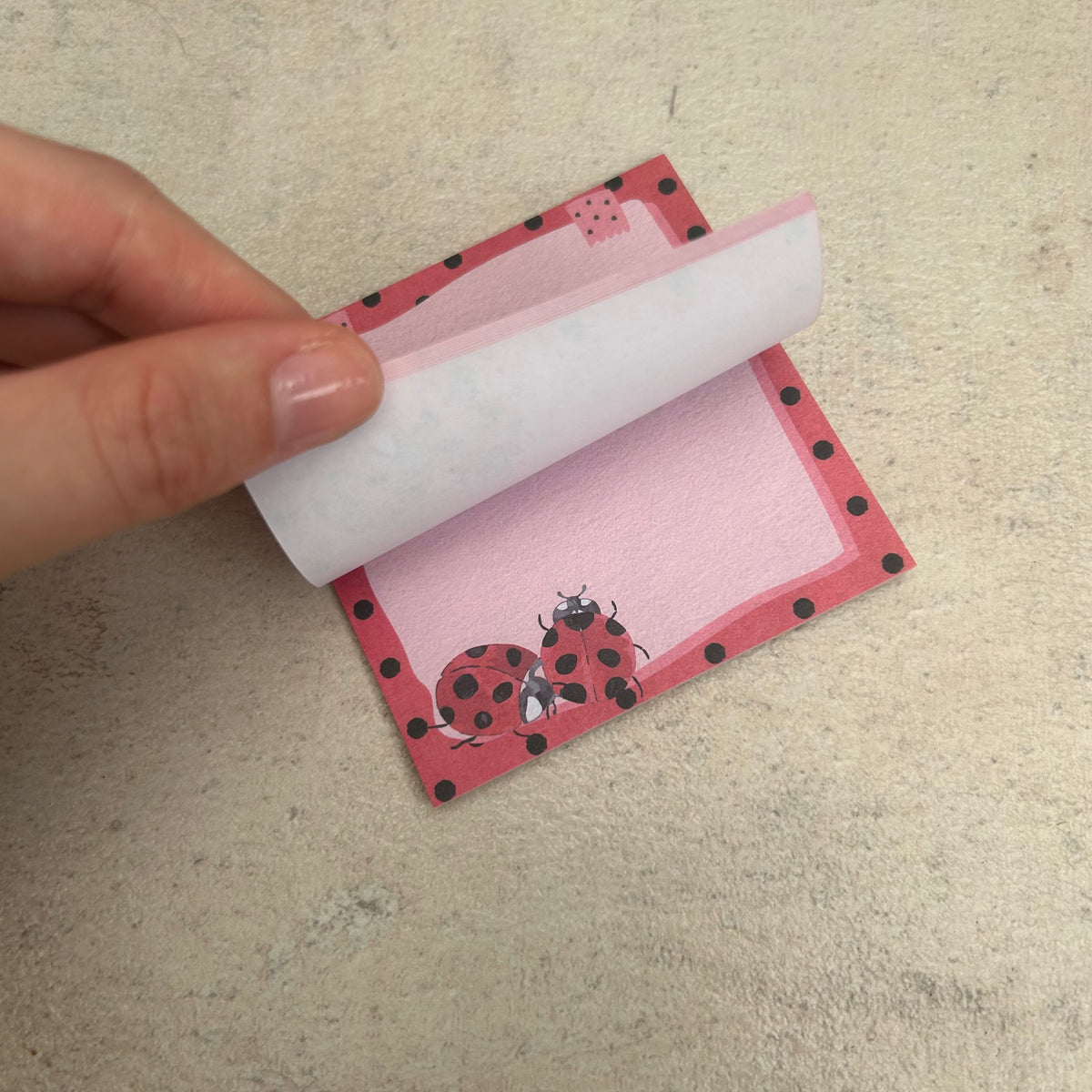 Ladybug print small sticky note