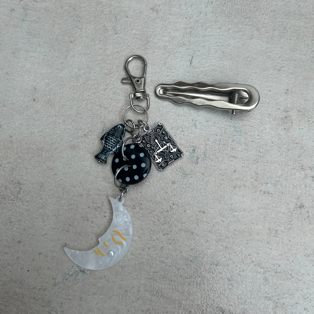 Multi-use moon polka dot keyring