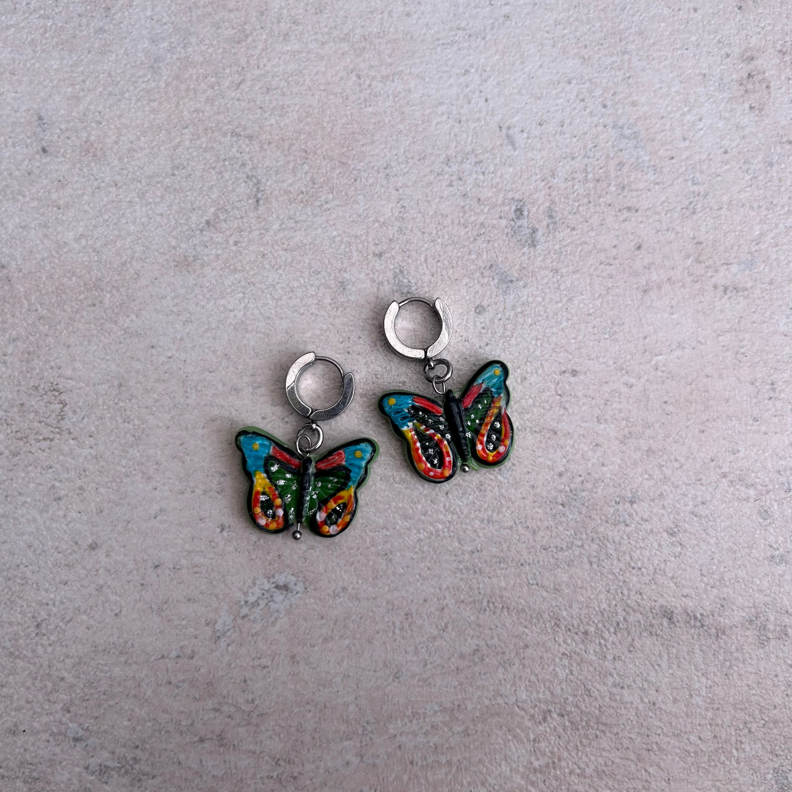 Butterfly ceramic painted Huggies