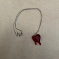Red gory heart necklace