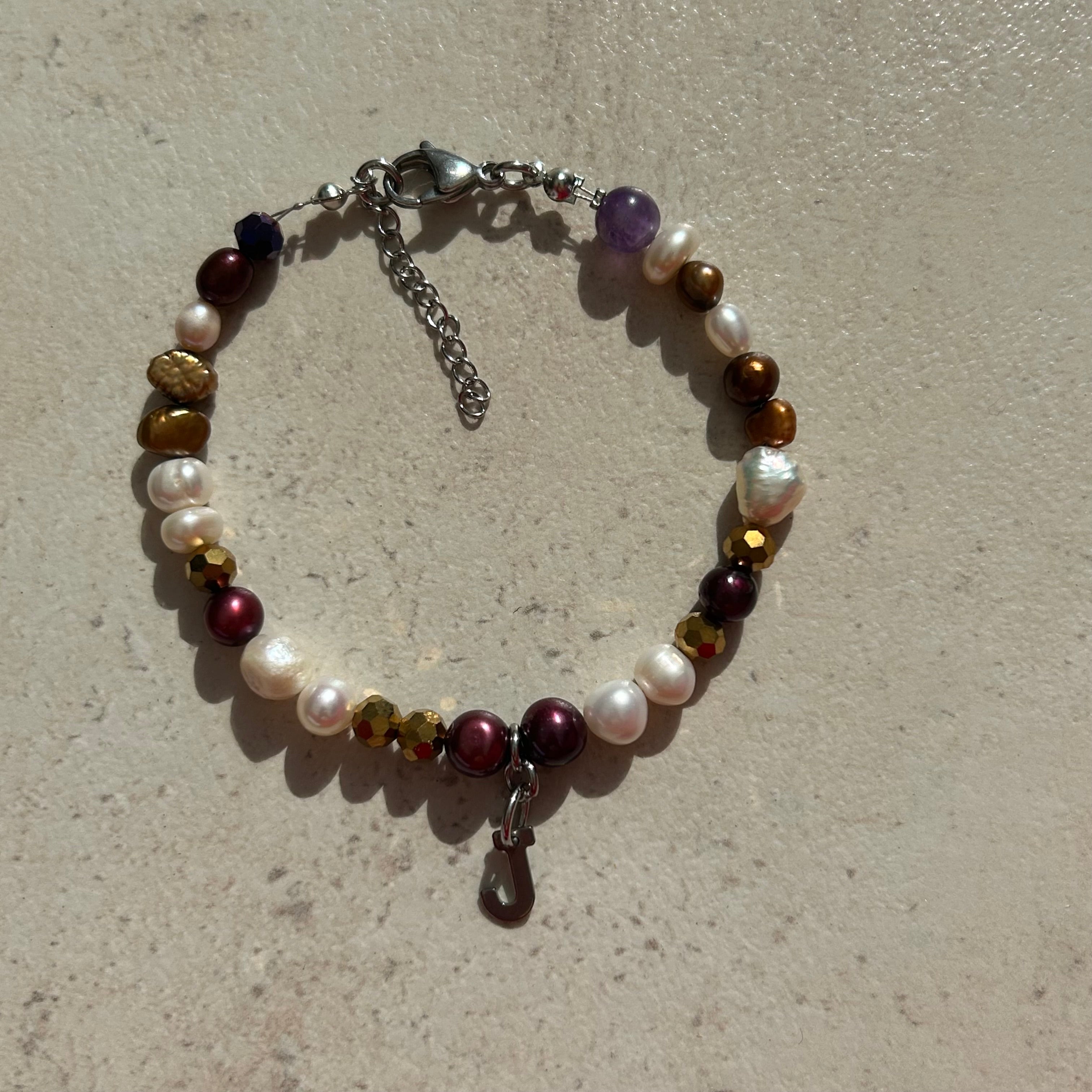 J initial custom bracelet